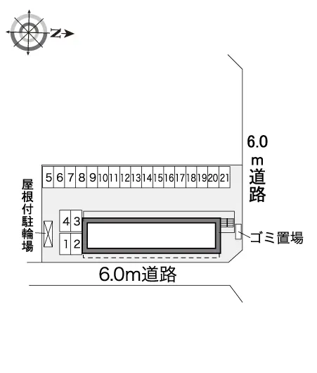 ★手数料０円★前橋市六供町　月極駐車場（LP）